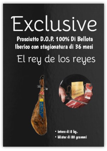 PROSCIUTTO PATA NEGRA 100% IBERICO DOP – INTERO – 8.5 KG. 40 MESI DI STAGIONATURA DENOMINAZIONE D’ORIGINA DEHESA DI EXTREMADURA